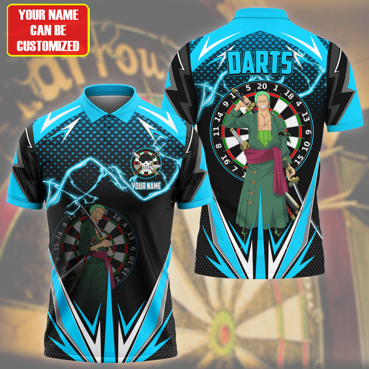 Personalized Name Zoro Darts Teal Version All Over Printed Unisex Shirt S130607