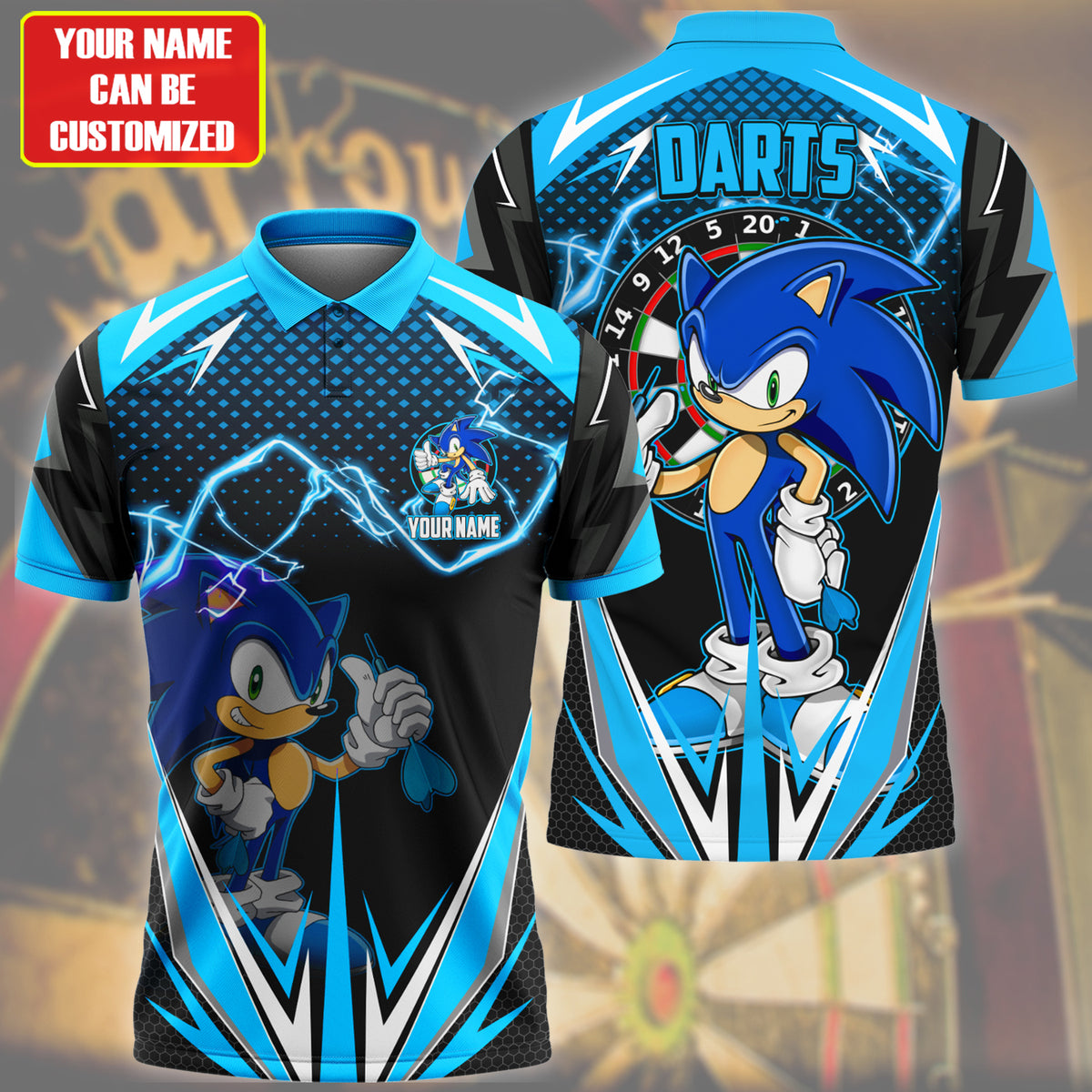 Personalized Name SN Darts Teal Version All Over Printed Unisex Shirt S150203