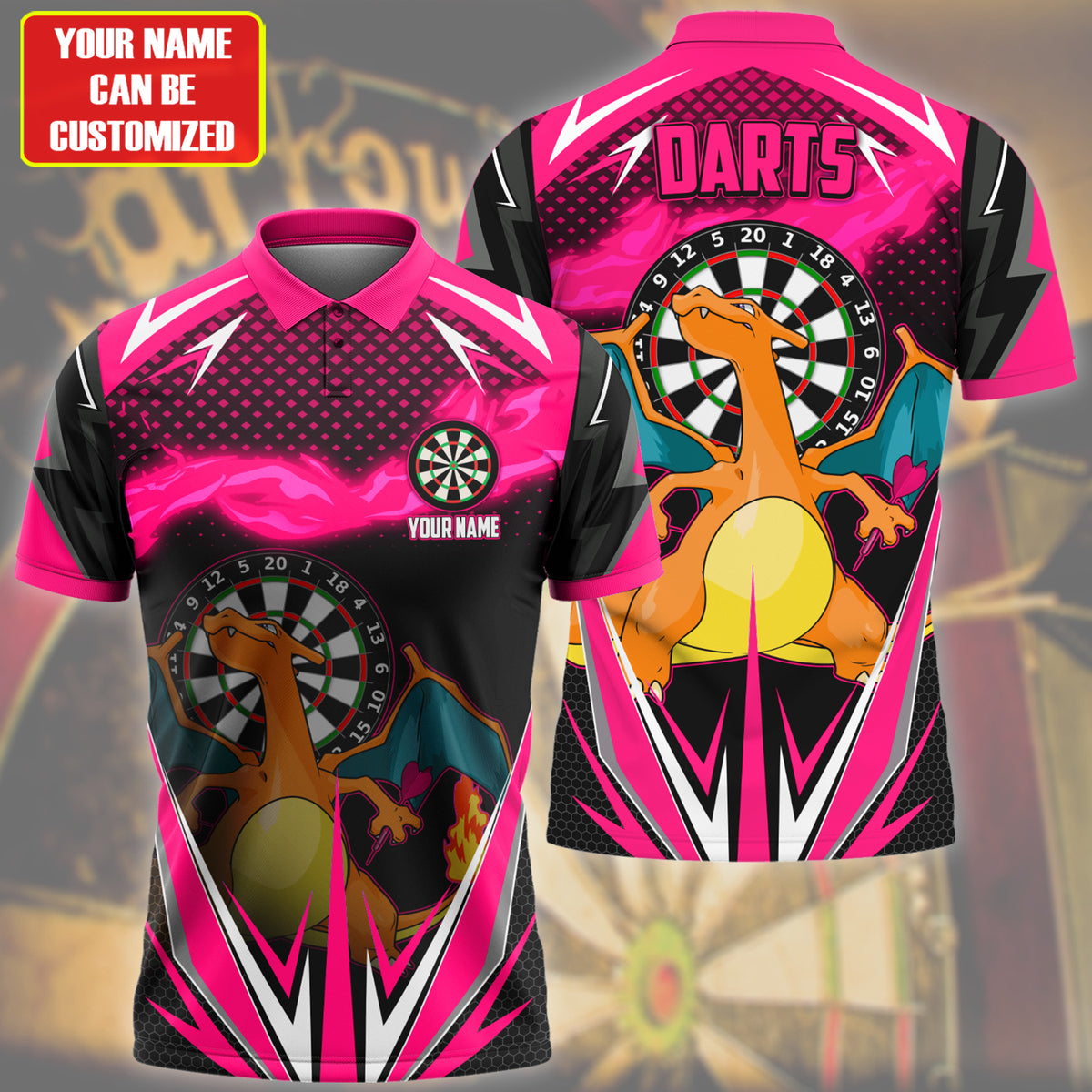 Personalized Name Crz Darts Pink Version All Over Printed Unisex Shirt S150204