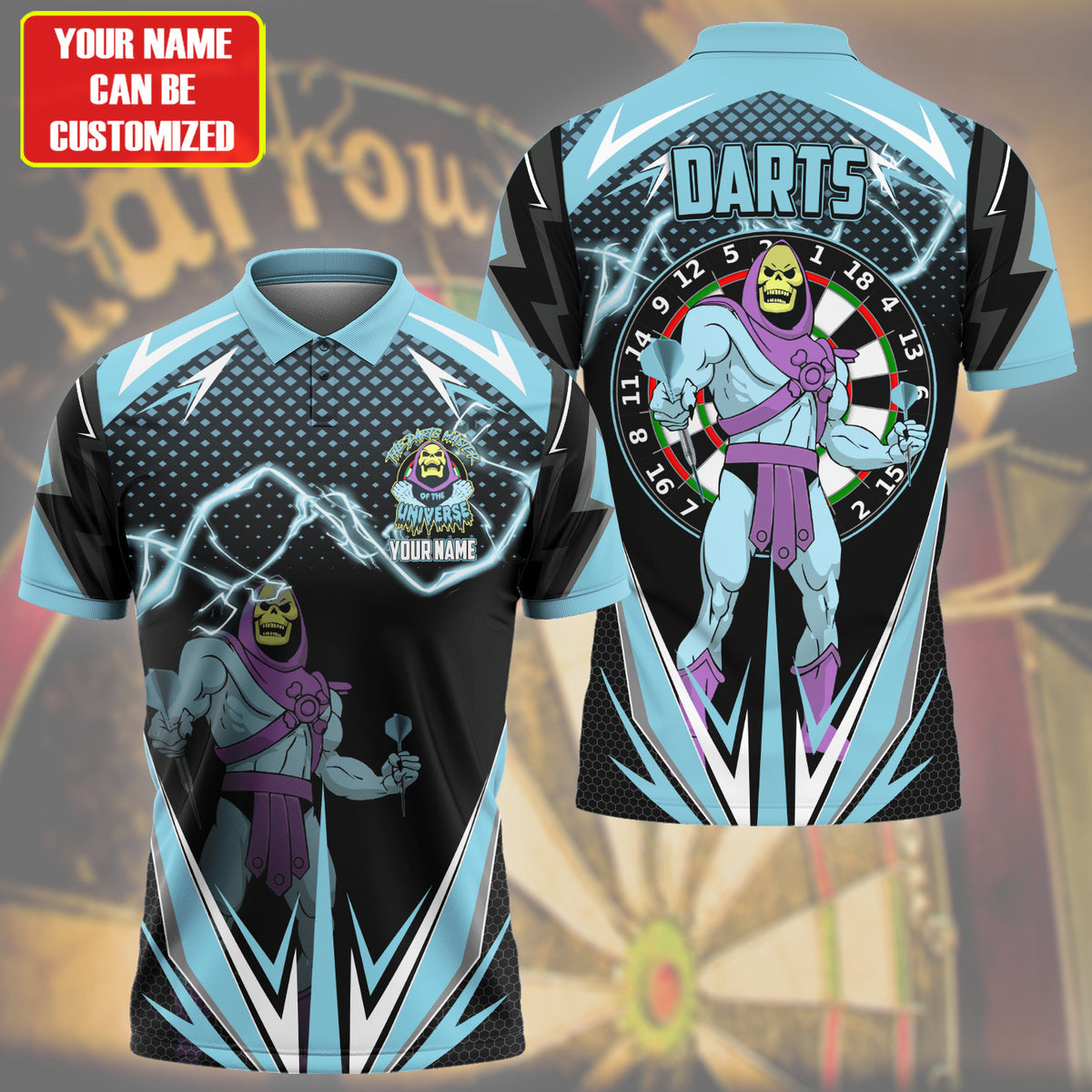 Personalized Name Skeletor Darts Teal Version All Over Printed Unisex Shirt S150403