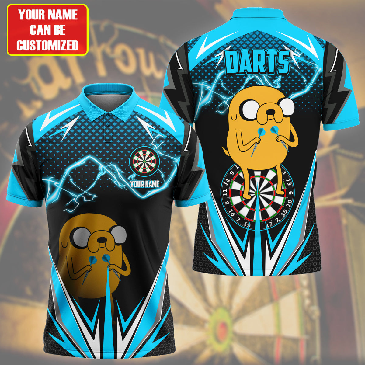 Personalized Name Jake Darts Teal Version All Over Printed Unisex Shirt S150503