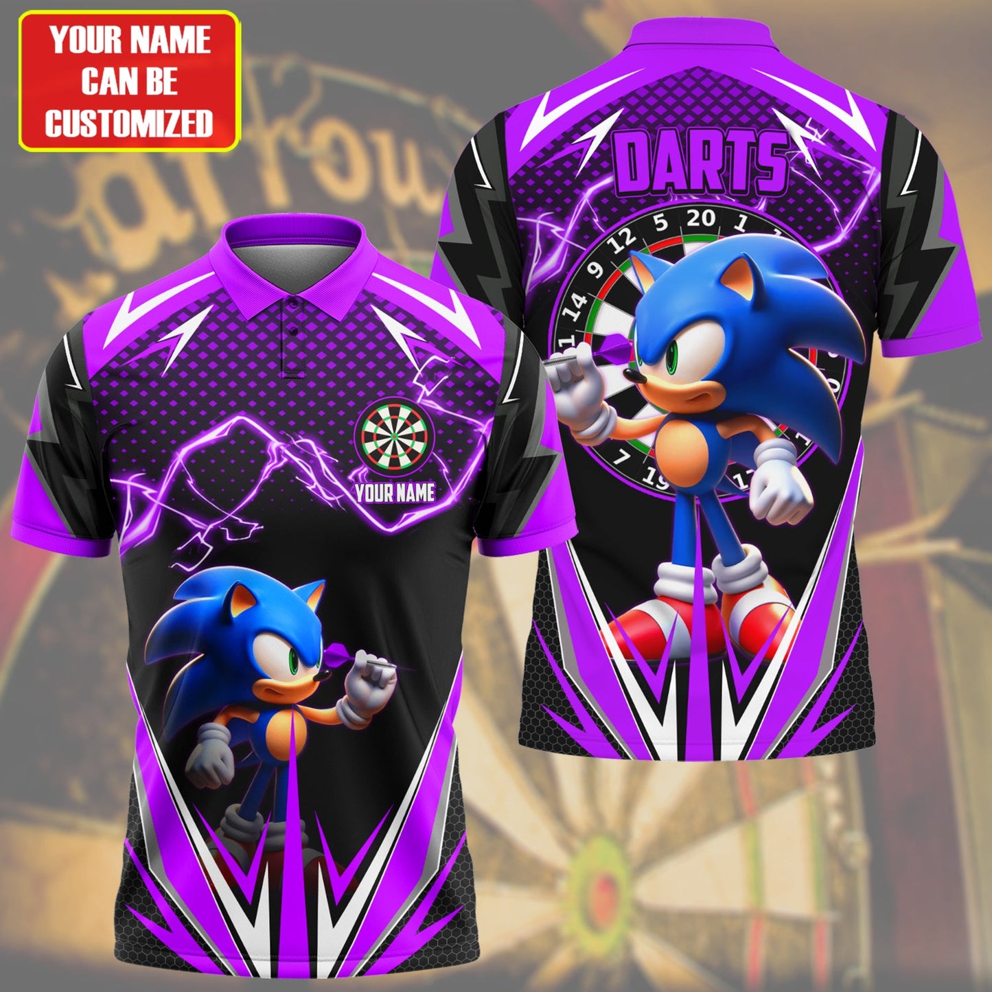 Personalized Name Sn Darts S3 Purple All Over Printed Unisex Shirt S170201