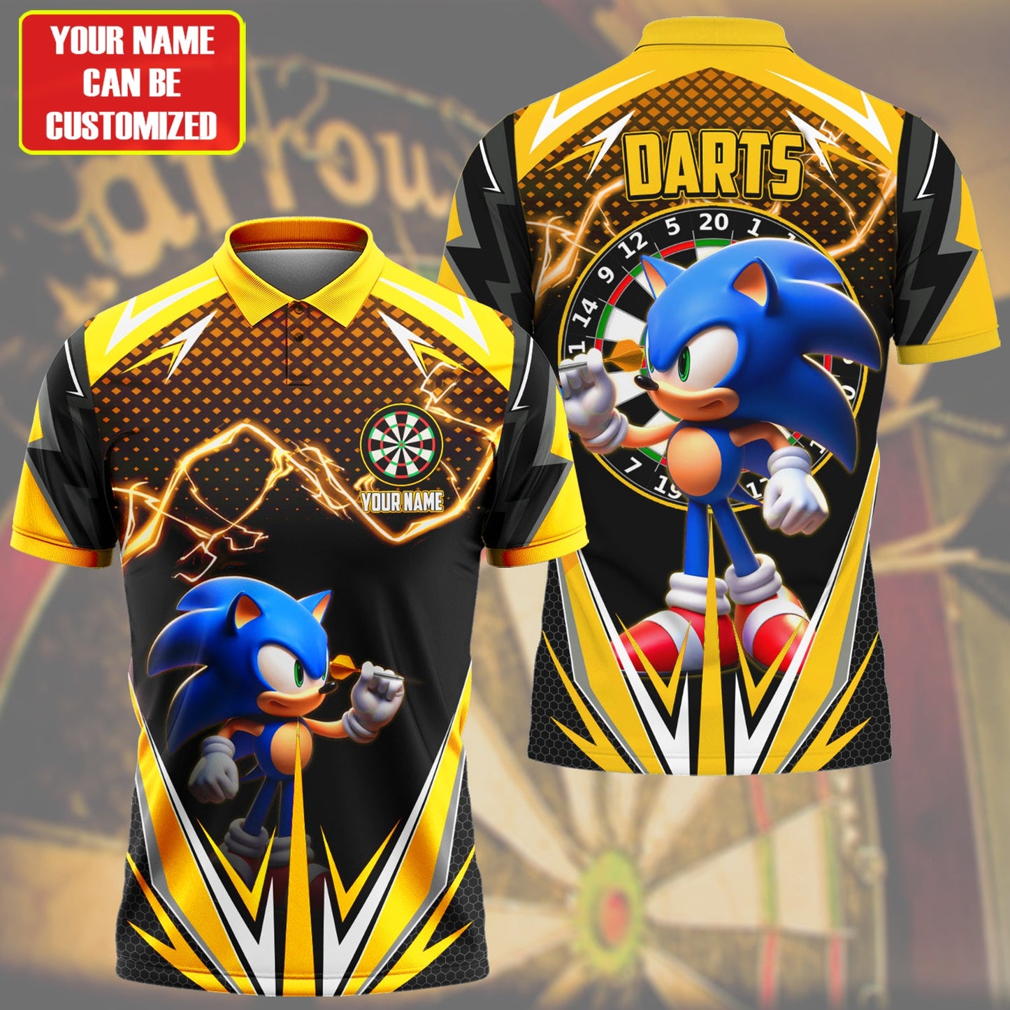 Personalized Name Sn Darts S3 Yellow All Over Printed Unisex Shirt S170201