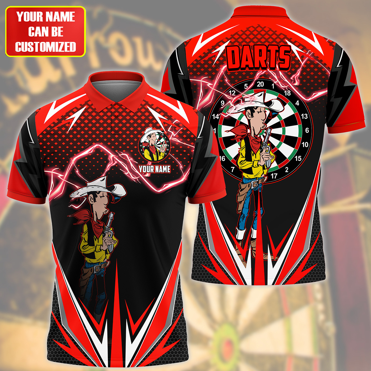 Personalized Name LL Darts Red Version All Over Printed Unisex Shirt S170603