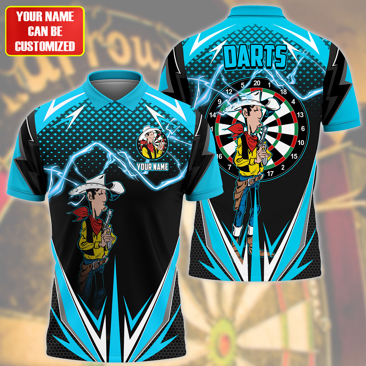 Personalized Name LL Darts Teal Version All Over Printed Unisex Shirt S170603