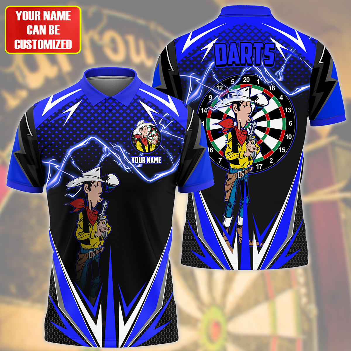 Personalized Name LL Darts Blue Version All Over Printed Unisex Shirt S170603