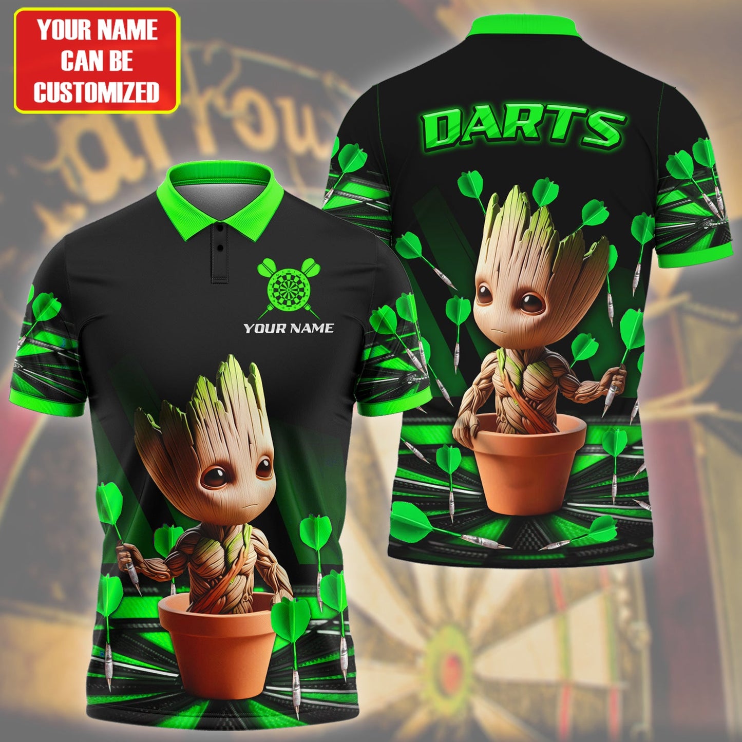 Personalized Name Gr Darts V7 Green Version All Over Printed Unisex Shirt S180201