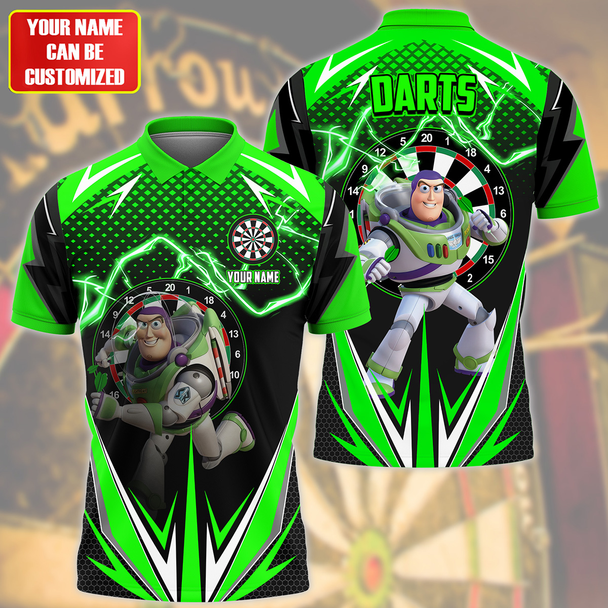 Personalized Name BL Darts Green Version All Over Printed Unisex Shirt S180605