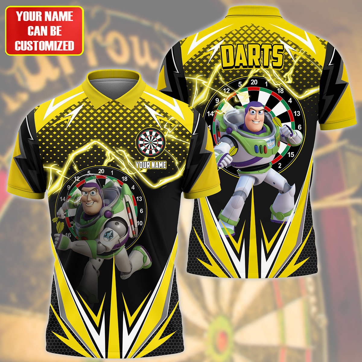 Personalized Name BL Darts Yellow Version All Over Printed Unisex Shirt S180605