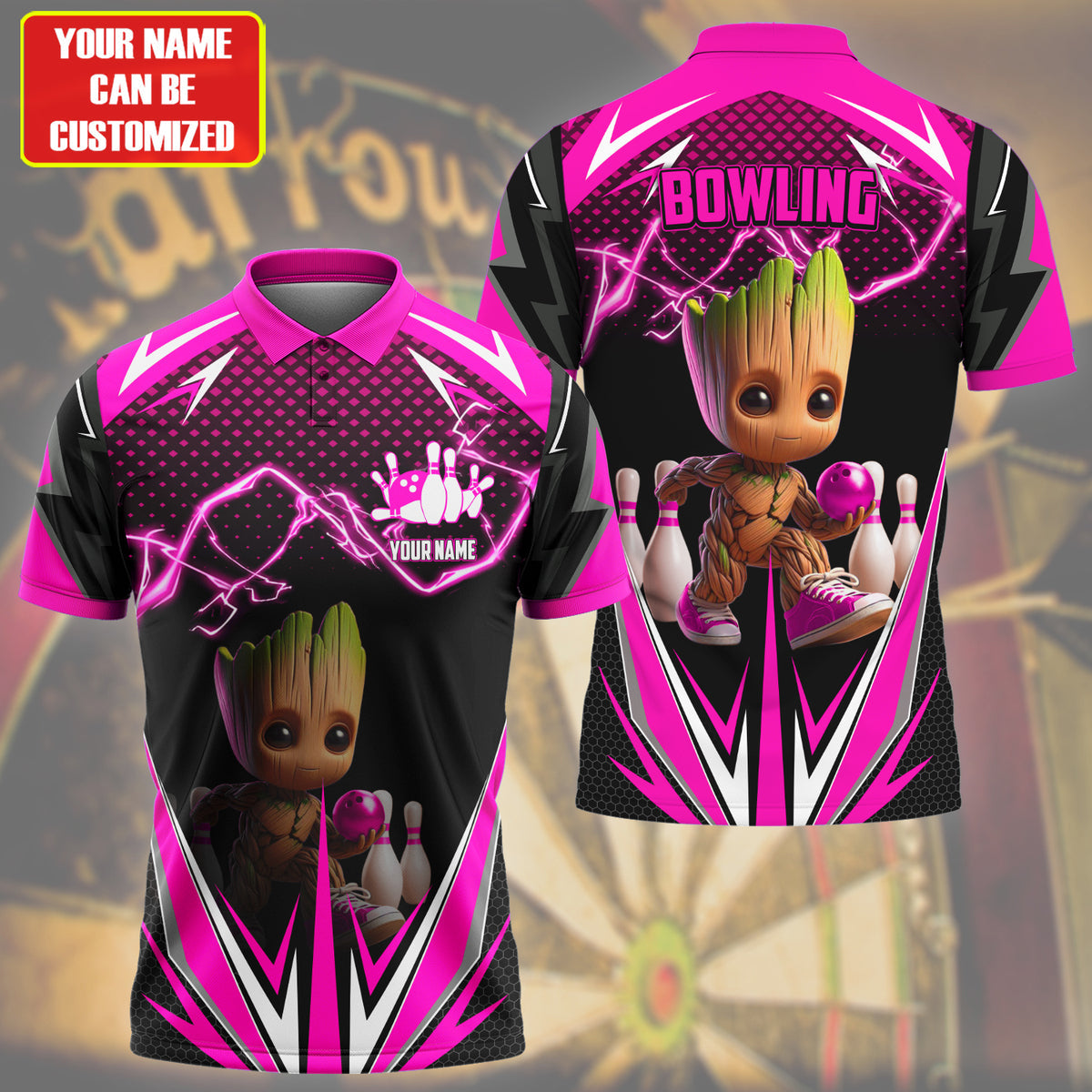 Personalized Name Gr Bowling S3 Pink Version All Over Printed Unisex Shirt S200513