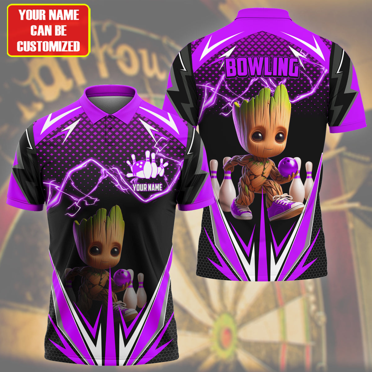 Personalized Name Gr Bowling S3 Purple Version All Over Printed Unisex Shirt S200513