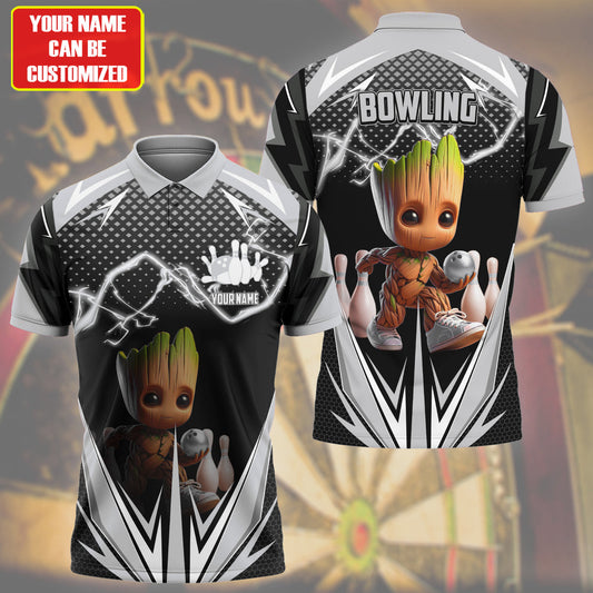 Personalized Name Gr Bowling S3 Black Version All Over Printed Unisex Shirt S200513
