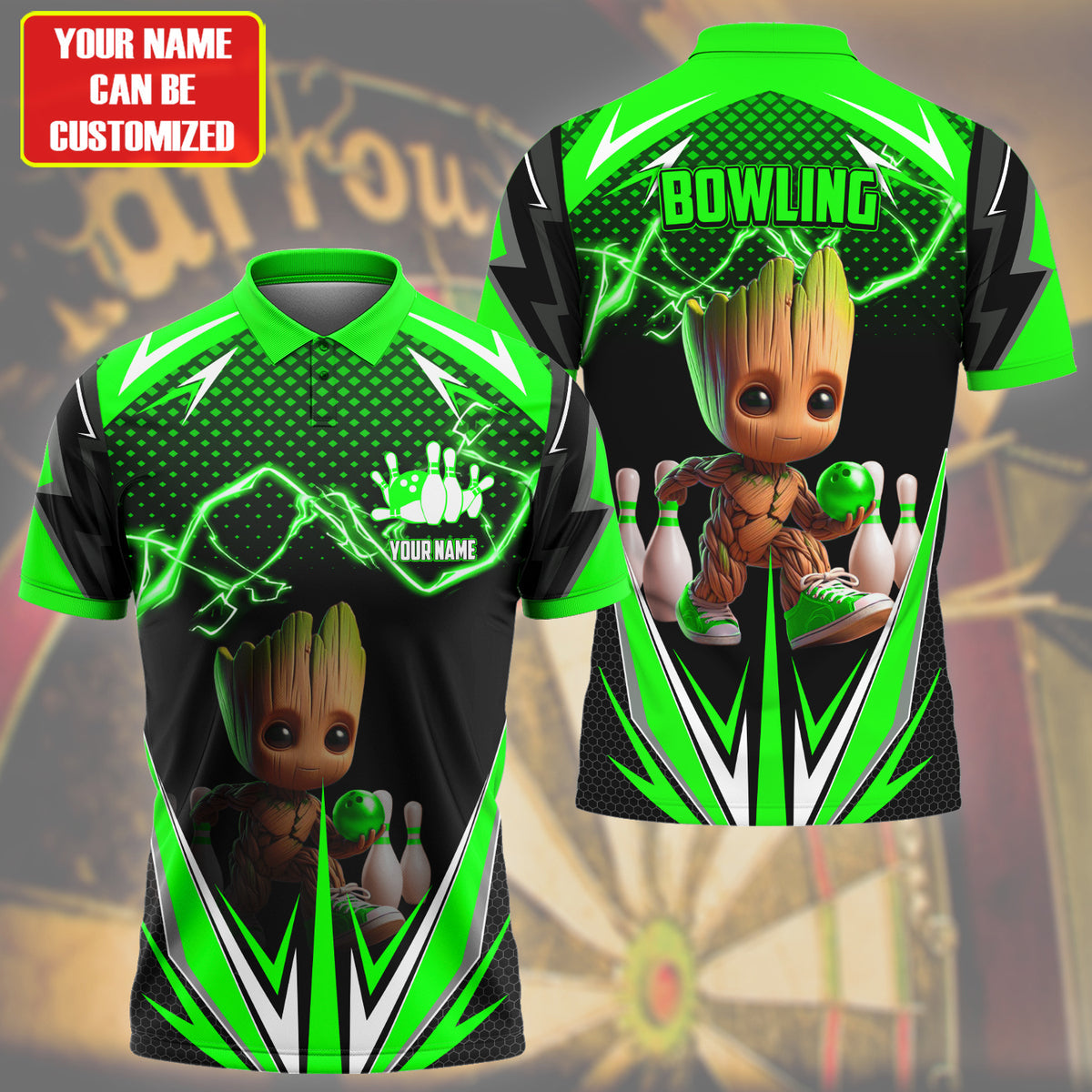 Personalized Name Gr Bowling S3 Green Version All Over Printed Unisex Shirt S200513