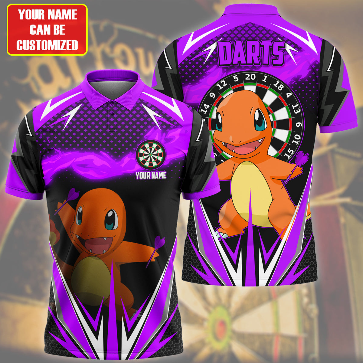 Personalized Name Htkg Darts Purple Version All Over Printed Unisex Shirt S210209