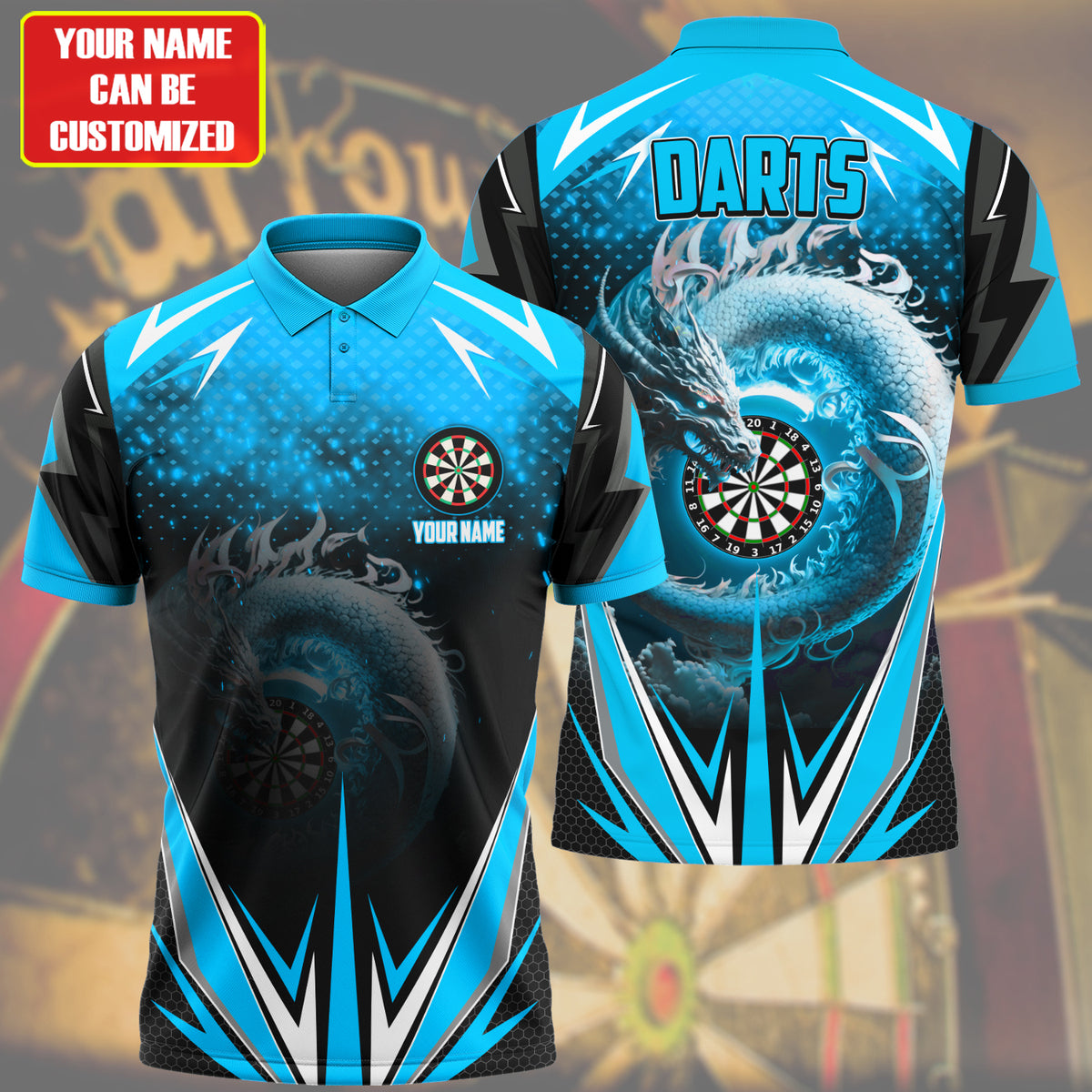 Personalized Name Darts Dragon Teal Version All Over Printed Unisex Shirt S210703