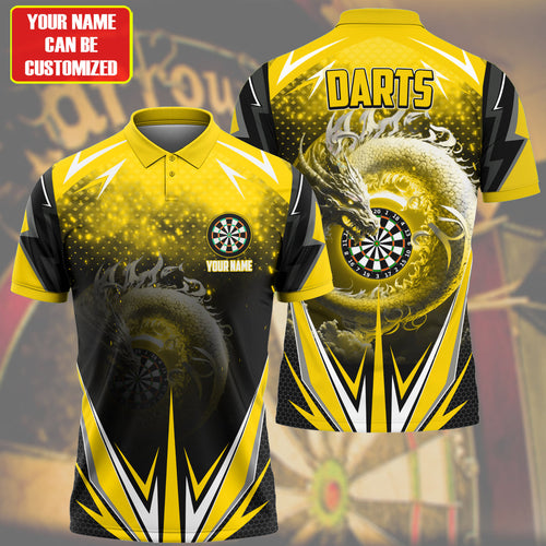 Personalized Name Darts Dragon Yellow Version All Over Printed Unisex Shirt S210703