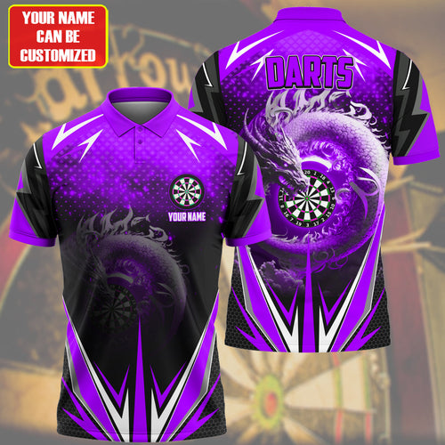 Personalized Name Darts Dragon Purple Version All Over Printed Unisex Shirt S210703