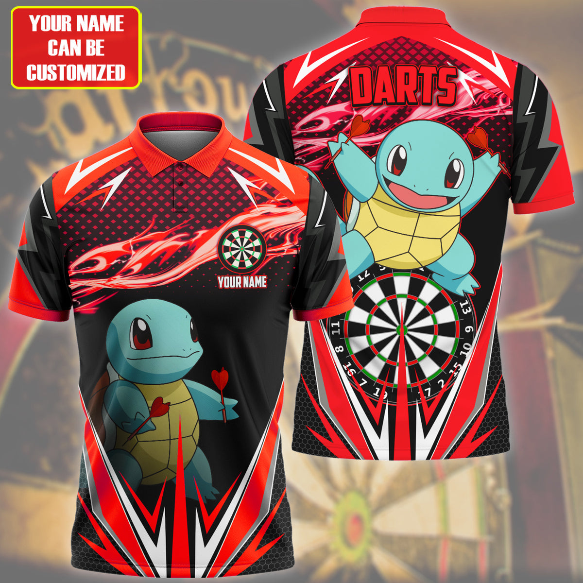 Personalized Name Sq Darts Red Version All Over Printed Unisex Shirt S220208