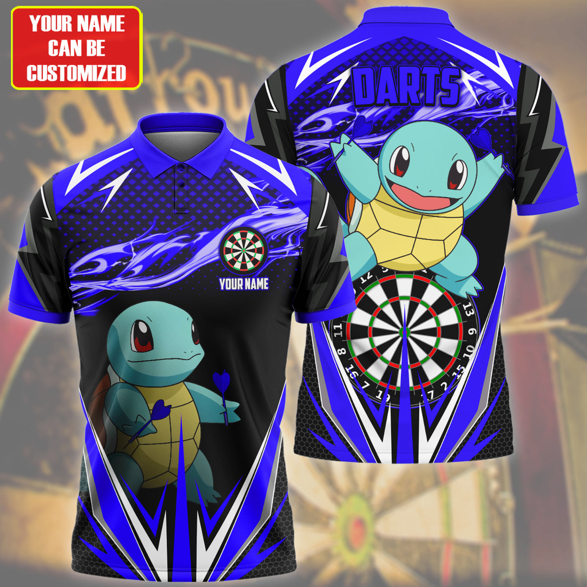 Personalized Name Sq Darts Blue Version All Over Printed Unisex Shirt S220208