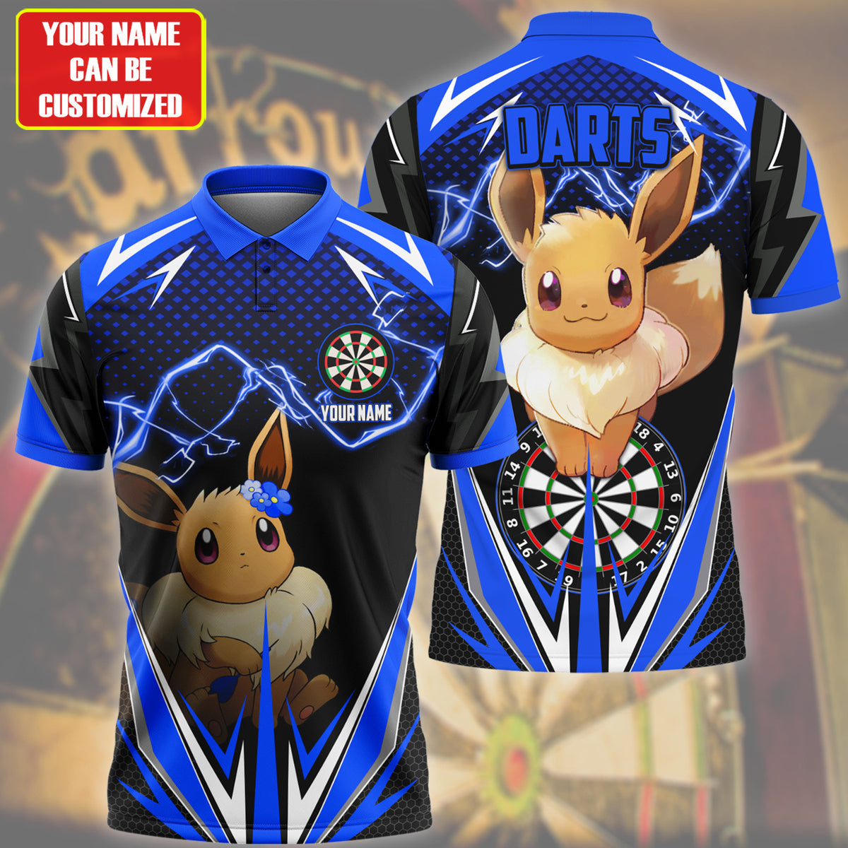 Personalized Name Ev Darts Blue Version All Over Printed Unisex Shirt S220209