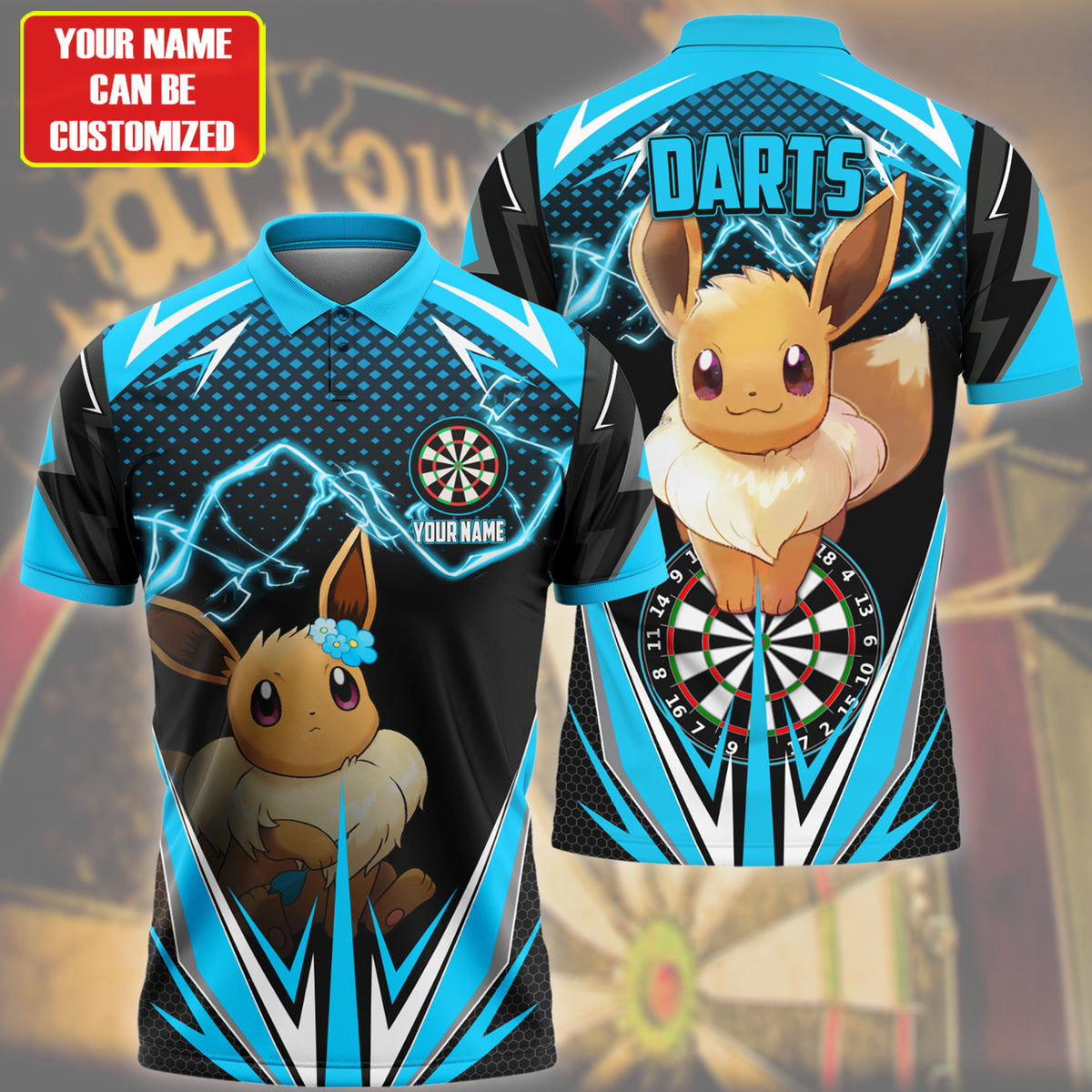 Personalized Name Ev Darts Teal Version All Over Printed Unisex Shirt S220209