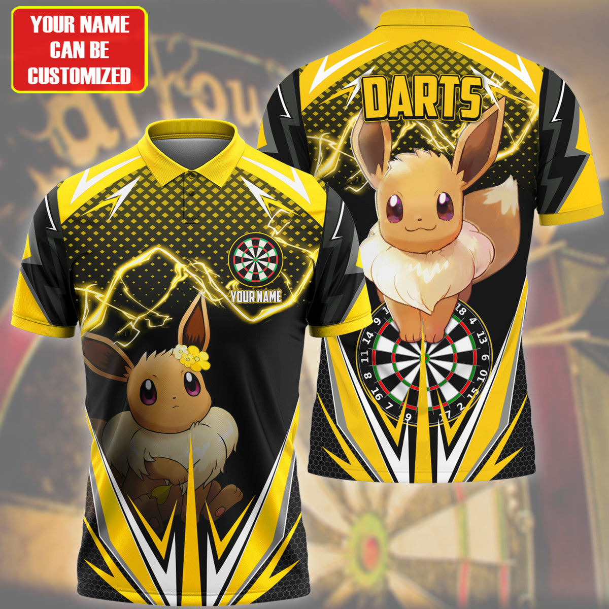 Personalized Name Ev Darts Yellow Version All Over Printed Unisex Shirt S220209