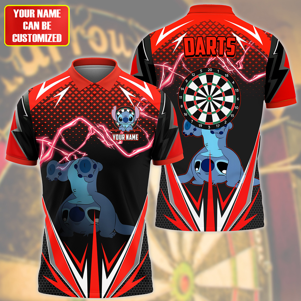 Personalized Name St Darts S5 Red Version All Over Printed Unisex Shirt S220505