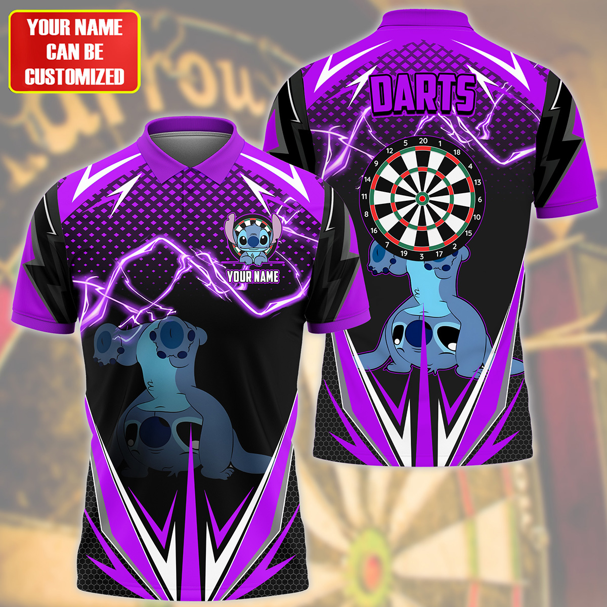 Personalized Name St Darts S5 Purple Version All Over Printed Unisex Shirt S220505