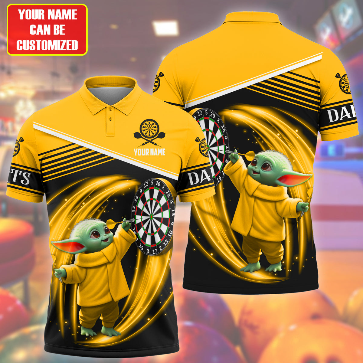 Personalized Name Yd Darts S2 Yellow Version All Over Printed Unisex Shirt S230506