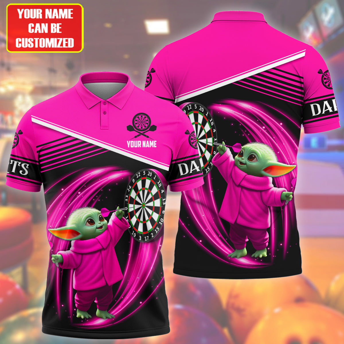 Personalized Name Yd Darts S2 Pink Version All Over Printed Unisex Shirt S230506
