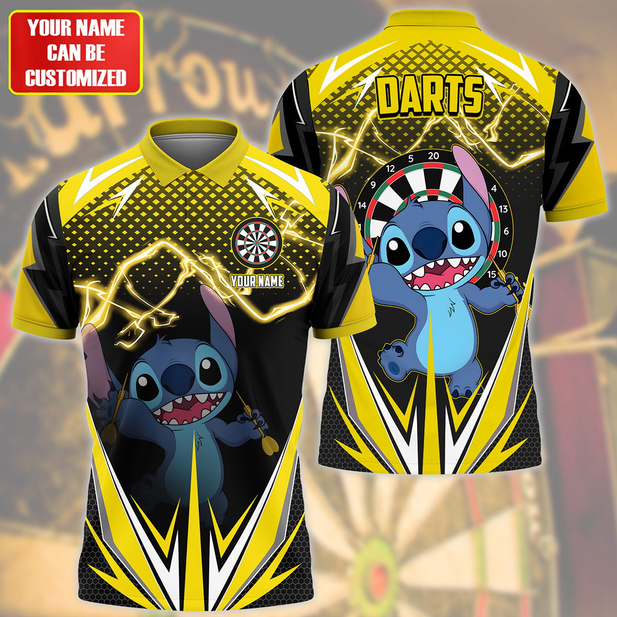 Personalized Name St Darts S6 Yellow Version All Over Printed Unisex Shirt S250501