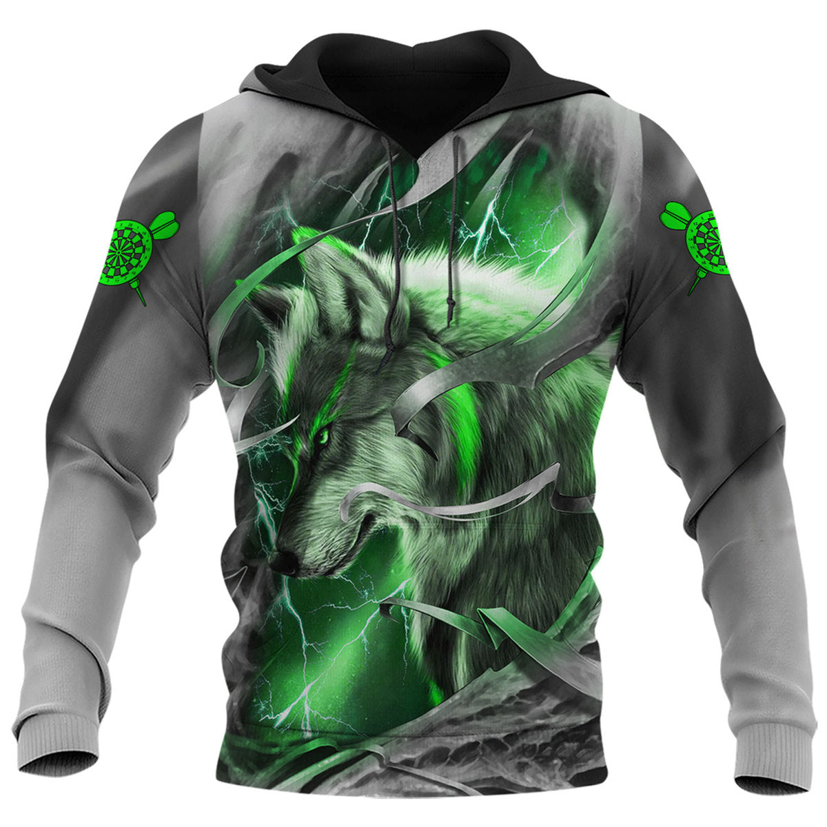 Dartboard Green Wolf Personalized Name 3D Shirt For Darts Player S270604