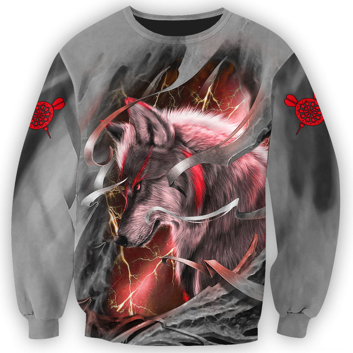 Dartboard Red Wolf Personalized Name 3D Shirt For Darts Player S270604