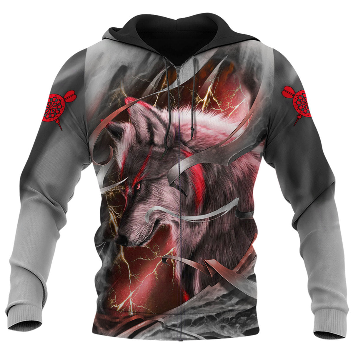 Dartboard Red Wolf Personalized Name 3D Shirt For Darts Player S270604