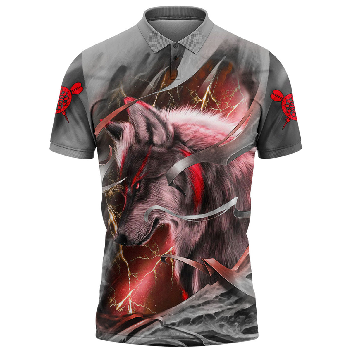Dartboard Red Wolf Personalized Name 3D Shirt For Darts Player S270604