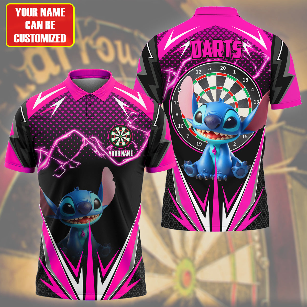 Personalized Name St Darts S7 Pink Version All Over Printed Unisex Shirt S300501