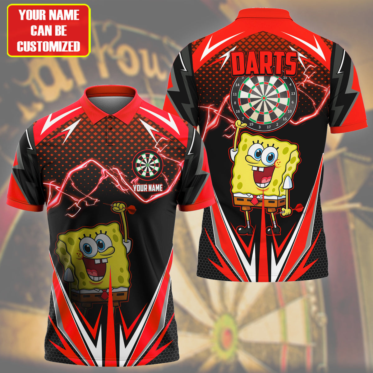 Personalized Name SBSP Darts Red Version All Over Printed Unisex Shirt S300504