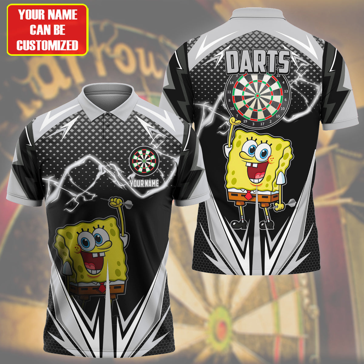 Personalized Name SBSP Darts Black Version All Over Printed Unisex Shirt S300504