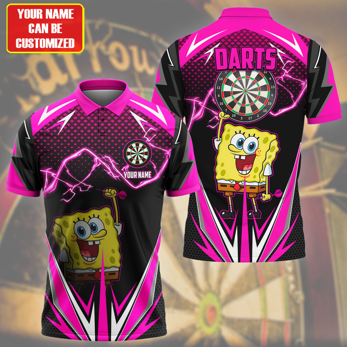Personalized Name SBSP Darts Pink Version All Over Printed Unisex Shirt S300504