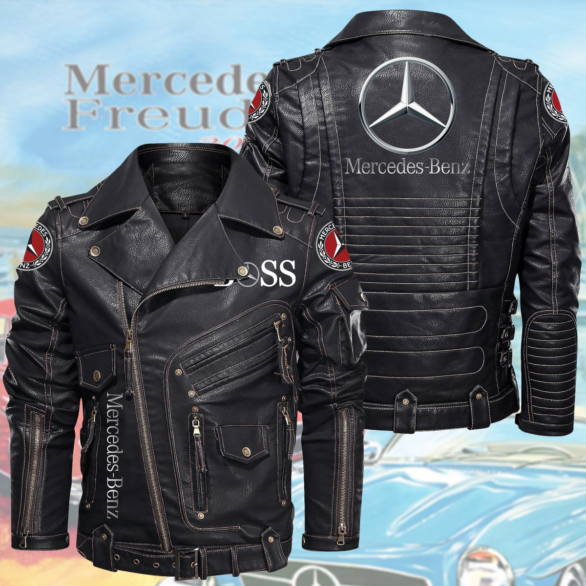 Merc Belt Solid Zipper Street Leather Jacket Q290805