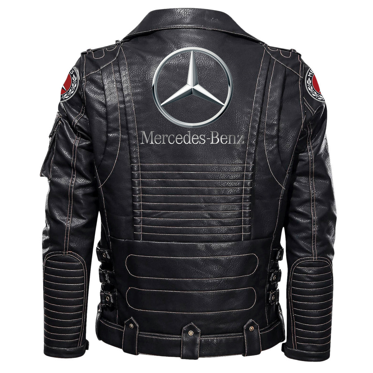 Merc Belt Solid Zipper Street Leather Jacket Q290805