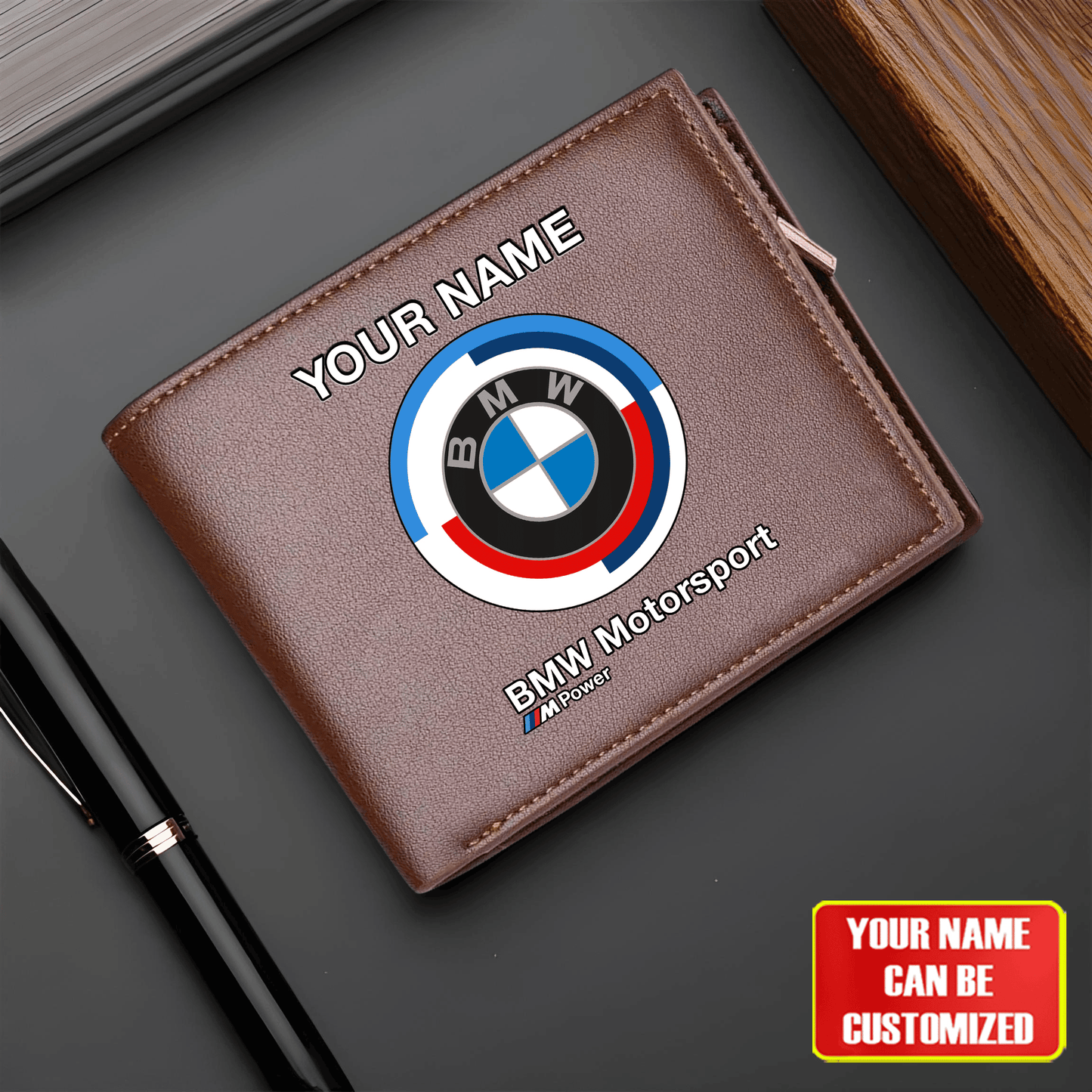 Personalized BW Motorsport Leather Wallet P290203