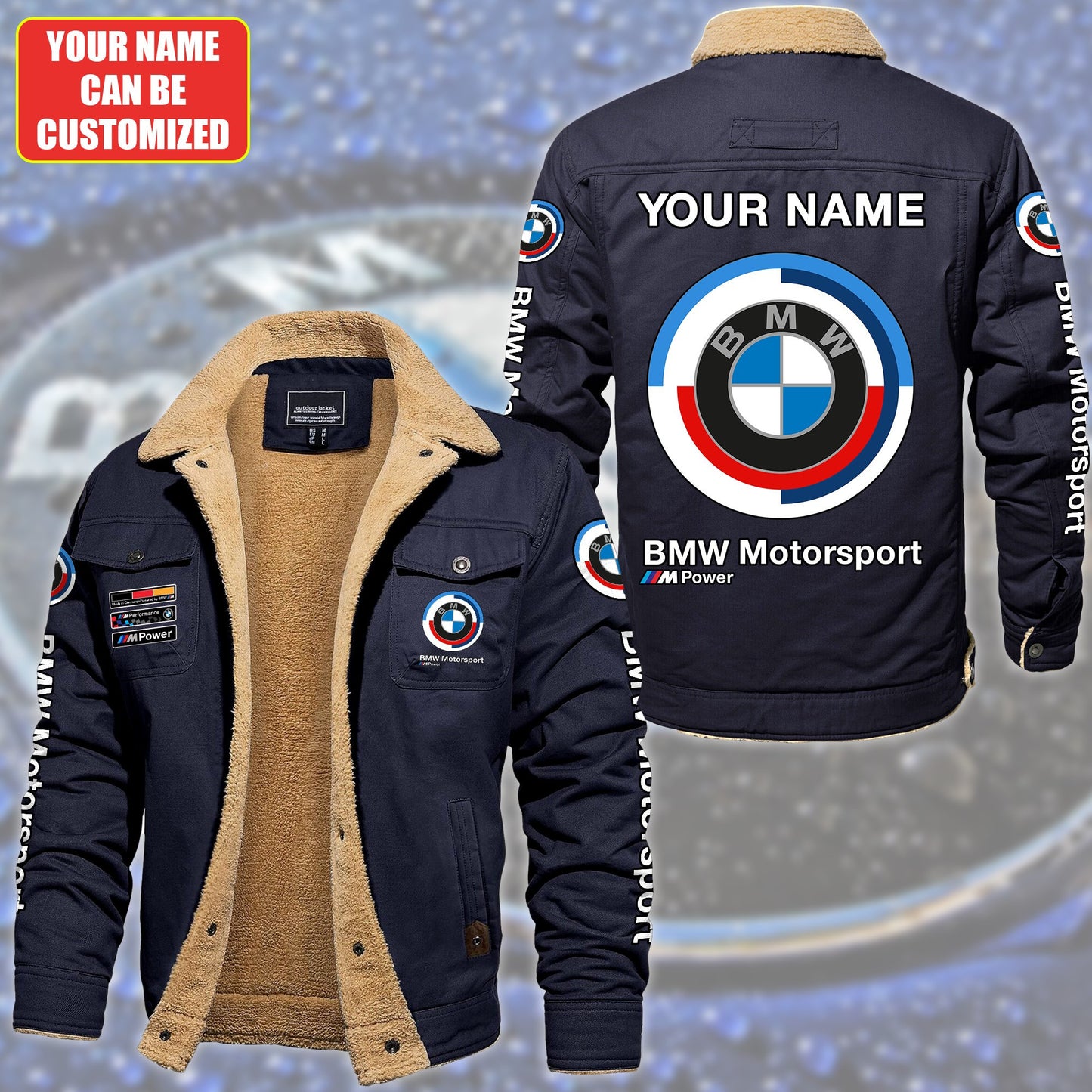 Personalized BW Motorsport Fleece Thermal Cotton Jacket S131103