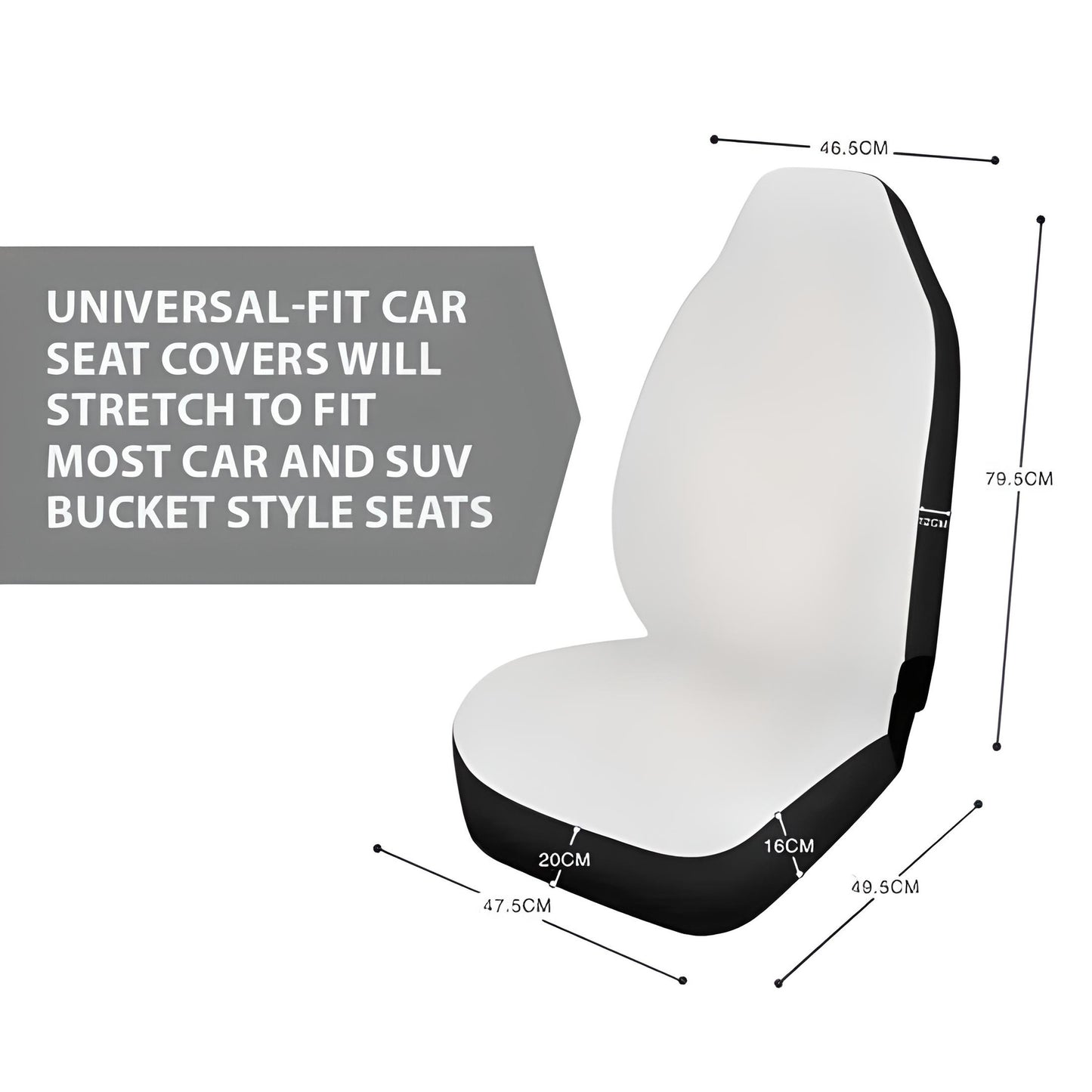 BW Beige Color Hold on Car Seat Covers Universal Fit Set 2