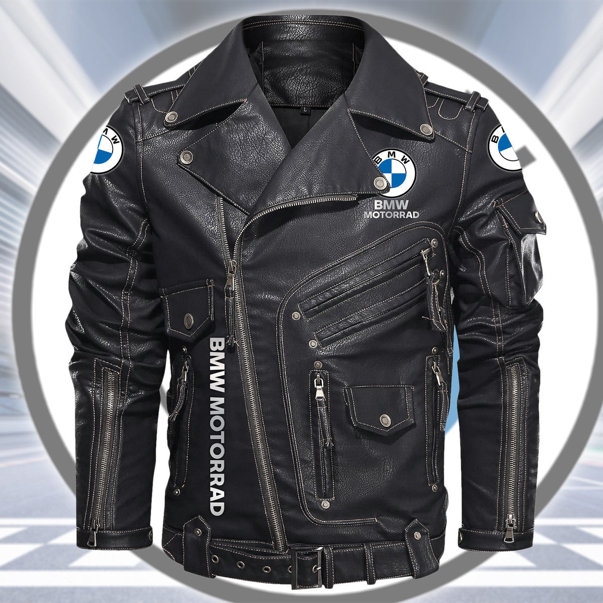 BW Motorrad Belt Solid Zipper Street Leather Jacket S230903