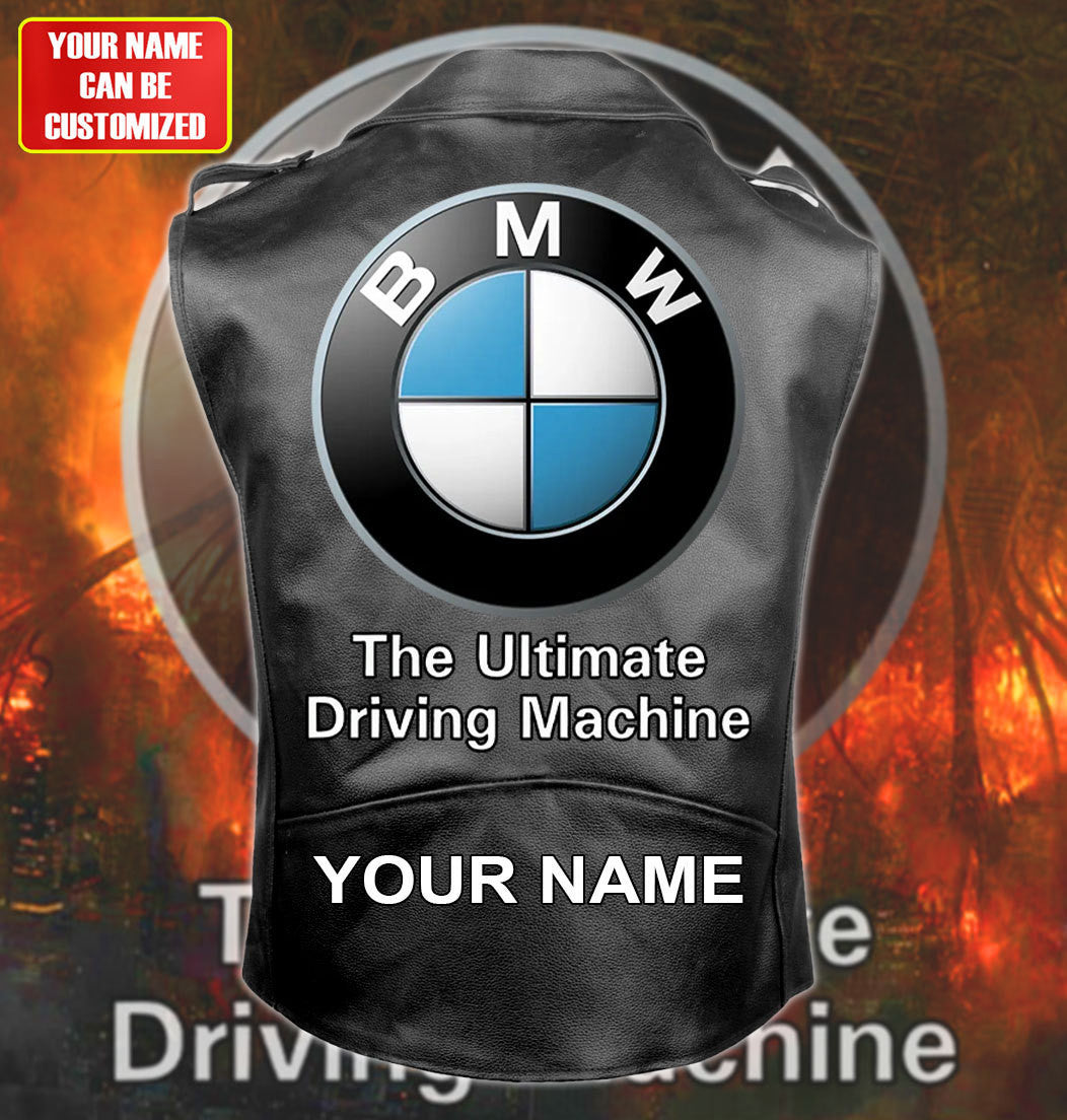 BW Belt Zipper Sleeveless Leather Vest Jacket S231011