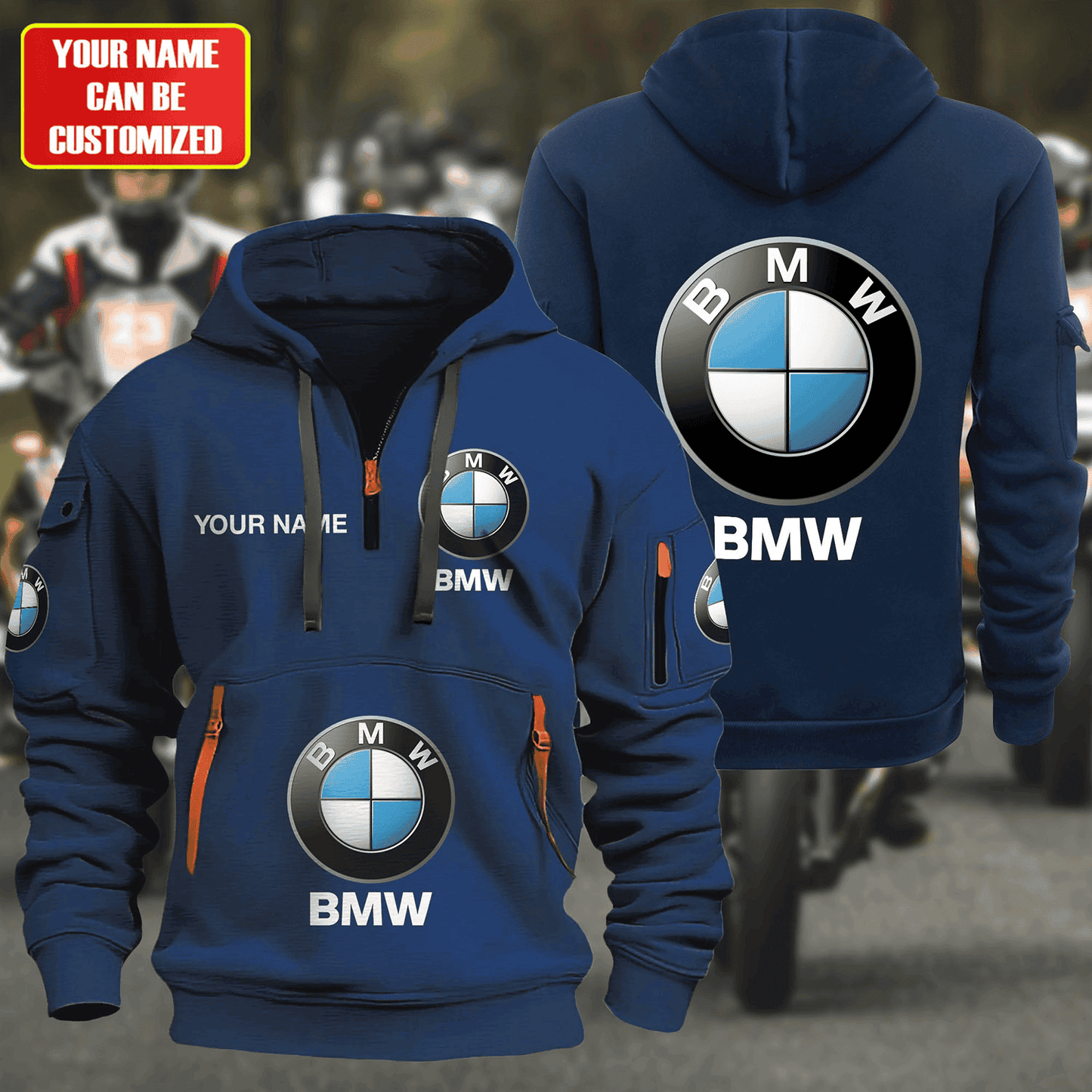 Personalized BW Zip-Hoodie Cotton Jacket S230511