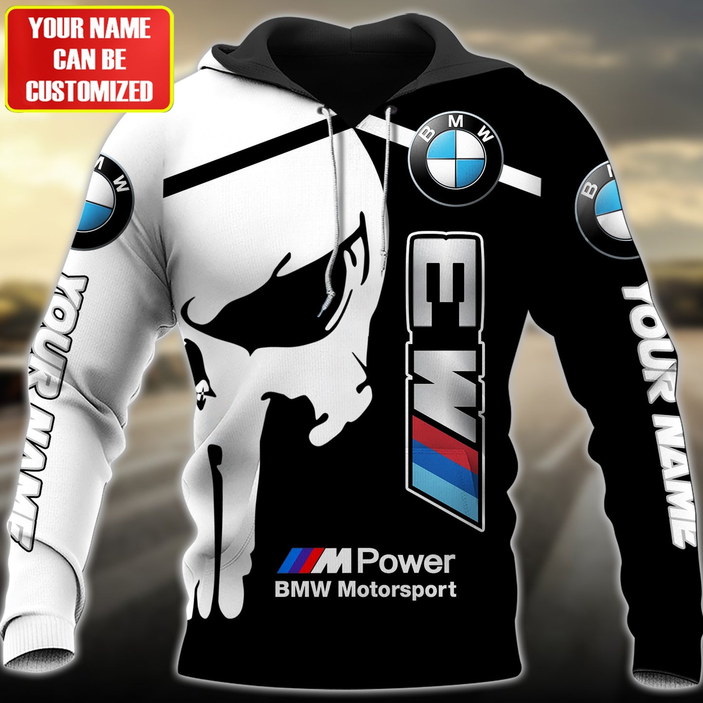 Personalized Bw Skull Motor All Over Printed Unisex Shirt P220306