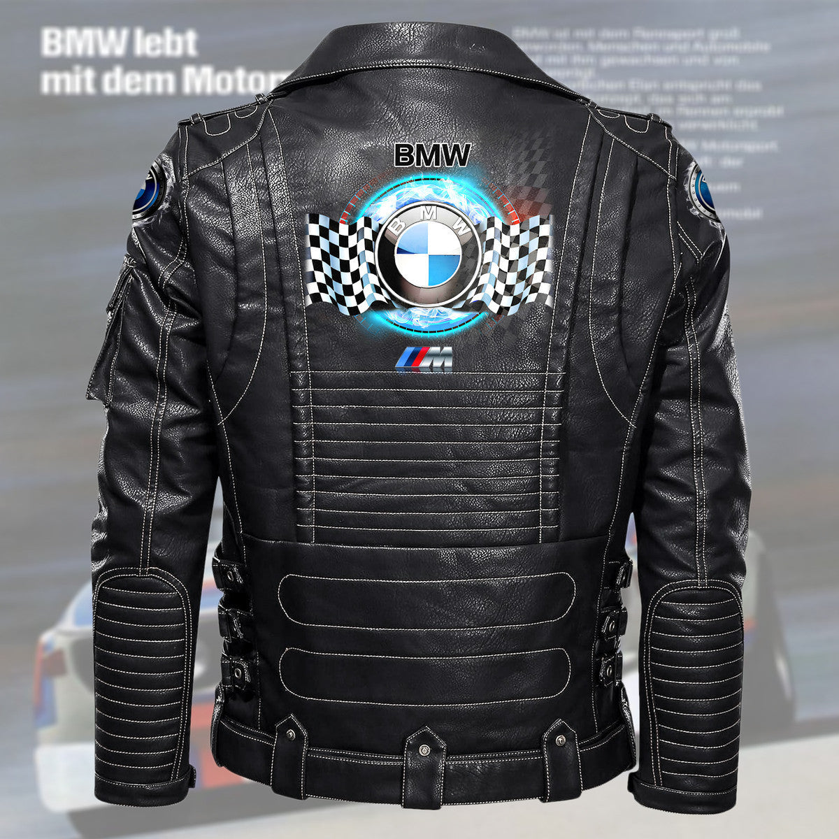 Bw Q2 Belt Solid Zipper Street Leather Jacket Q210907