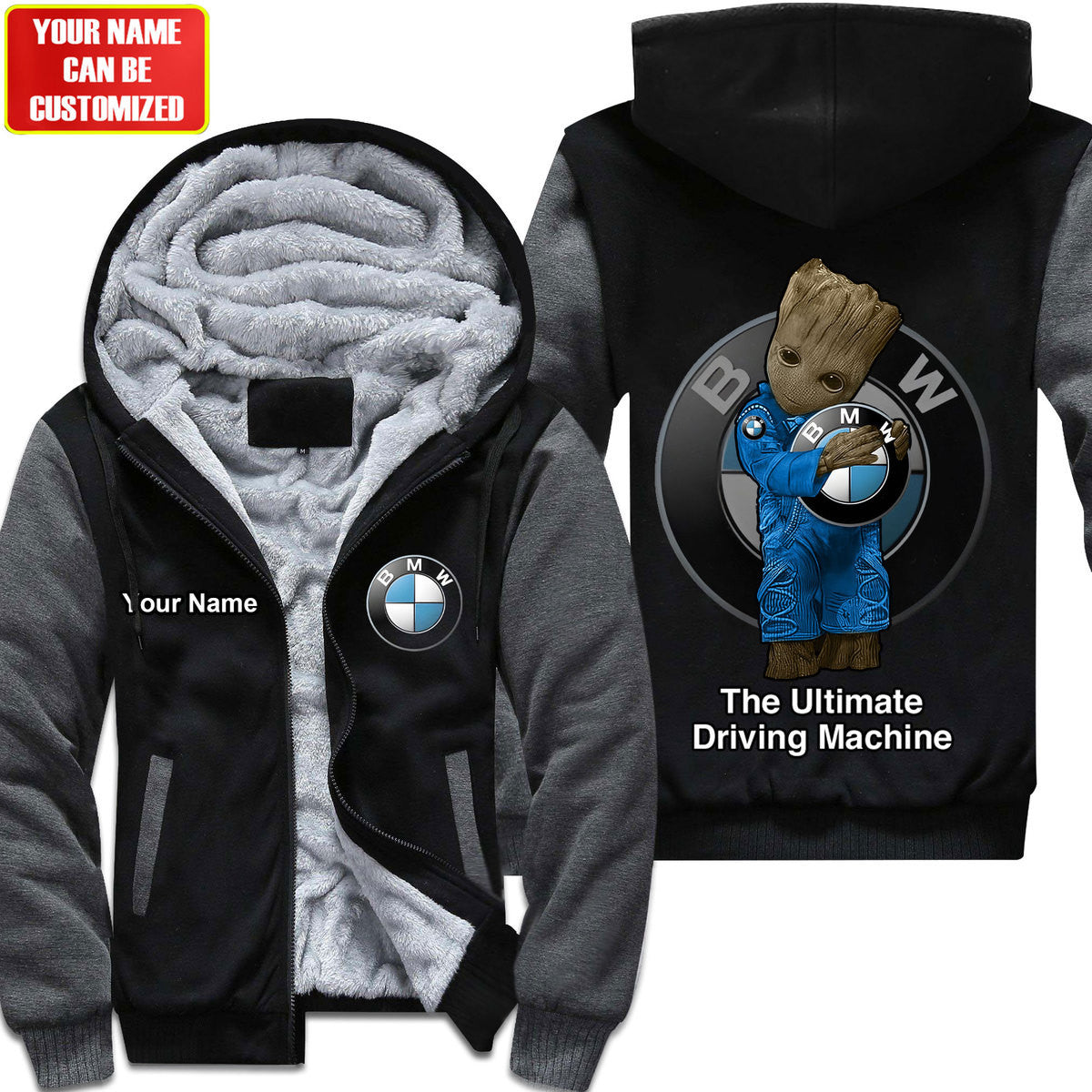 Personalized BW GR Fleece All Over Printed Unisex Shirt P241004